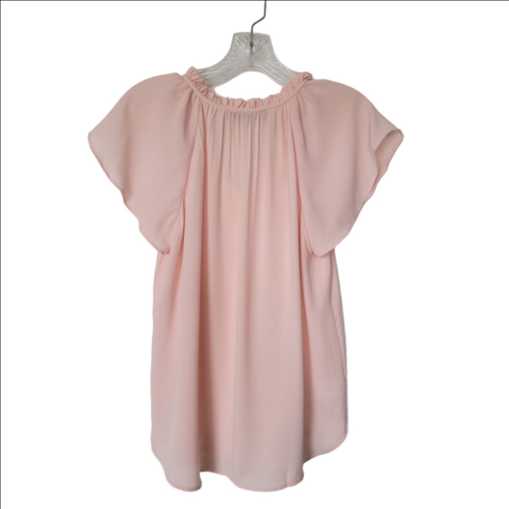 LOFT Blush Pink Flutter Sleeve Blouse - Picture 7 of 7